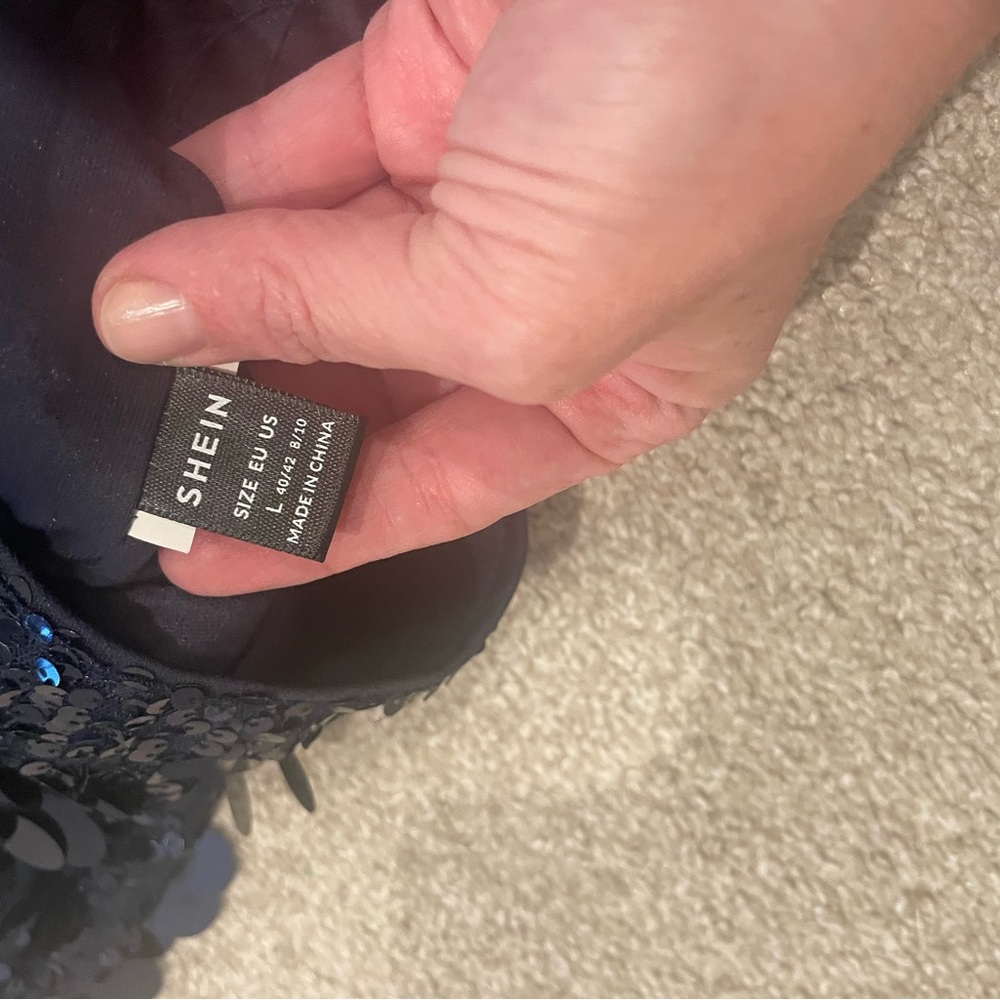 SHEIN Navy Sequin Mini Skirt - Picture 3 of 3